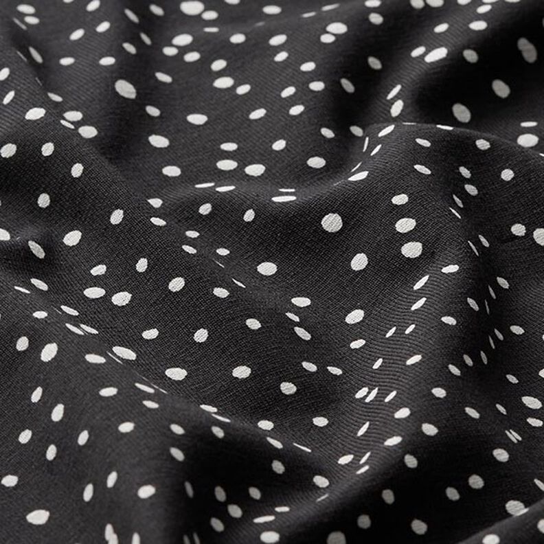 Cotton jersey irregular dots – black,  image number 2