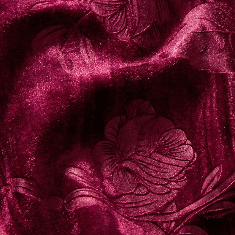 Crushed velvet chrysanthemum – burgundy,  image number 2