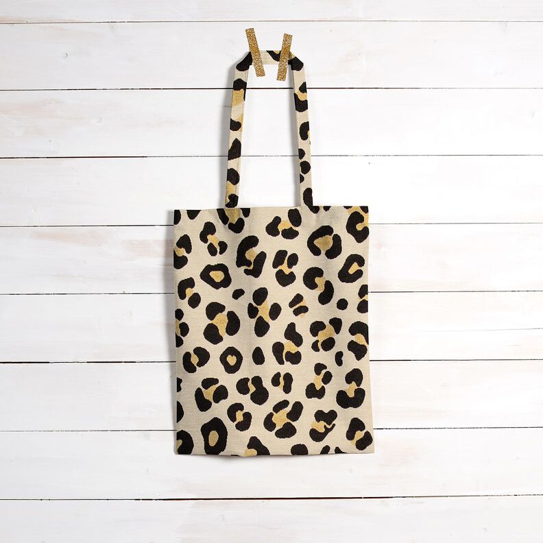 Decor Fabric Tapestry Fabric Leopard – light beige/black,  image number 8