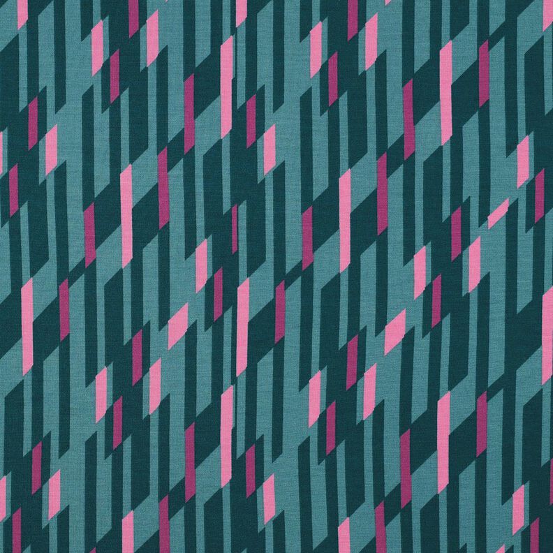 Ponte Roma Jersey abstract diamonds – petrol/pink,  image number 1
