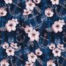 Cotton Jersey Blossoms & anchor | Glitzerpüppi – midnight blue/light dusky pink,  thumbnail number 1