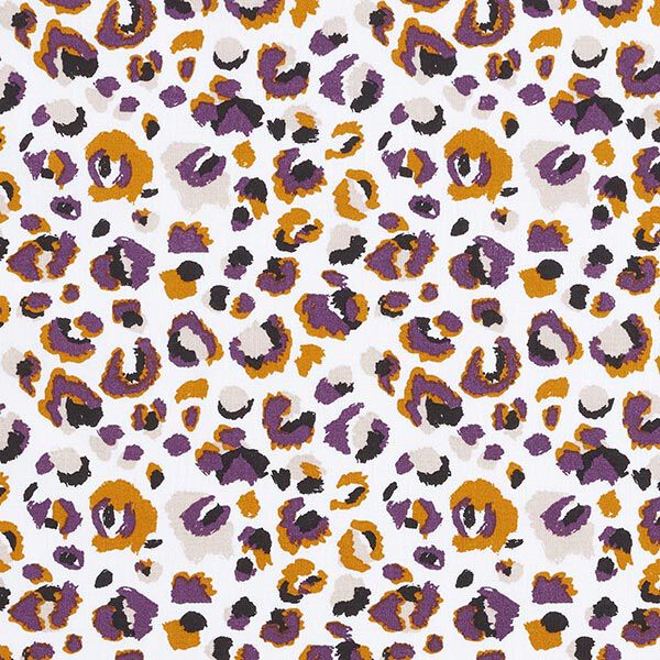 Cotton Cretonne leopard print – aubergine/white,  image number 1