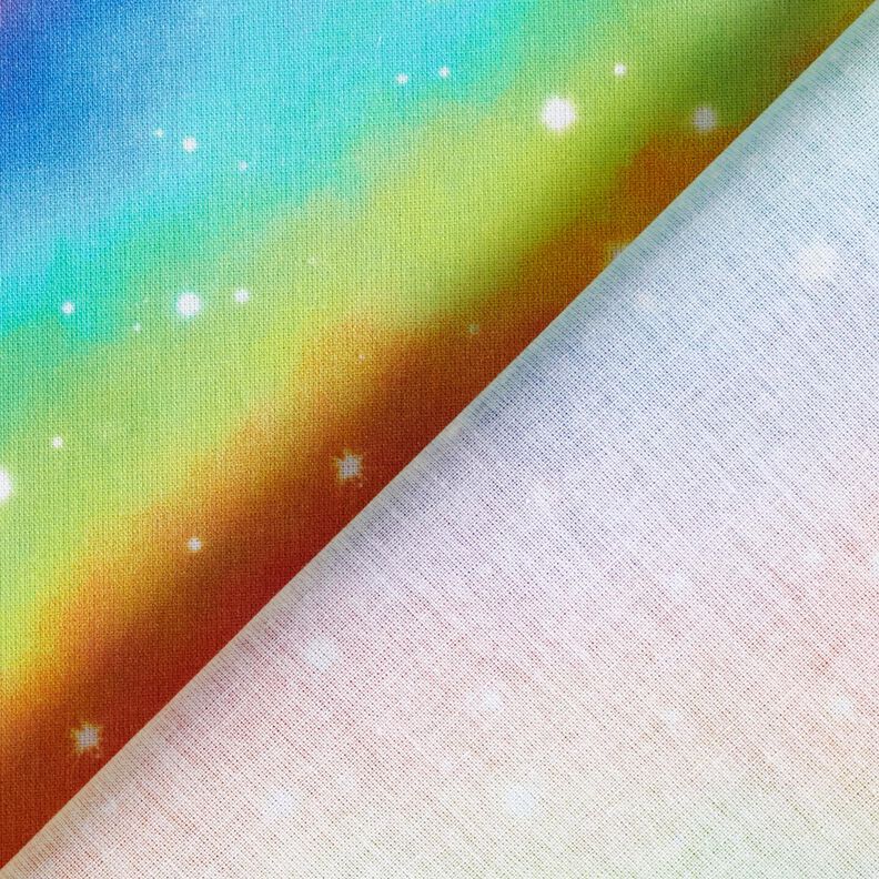 Cotton Poplin Rainbow stardust Digital Print – royal blue/colour mix,  image number 4
