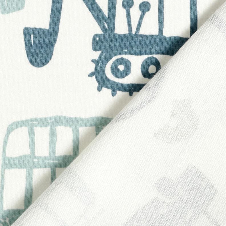 French Terry Scribble vehicles &ndash; white/blue,  image number 4