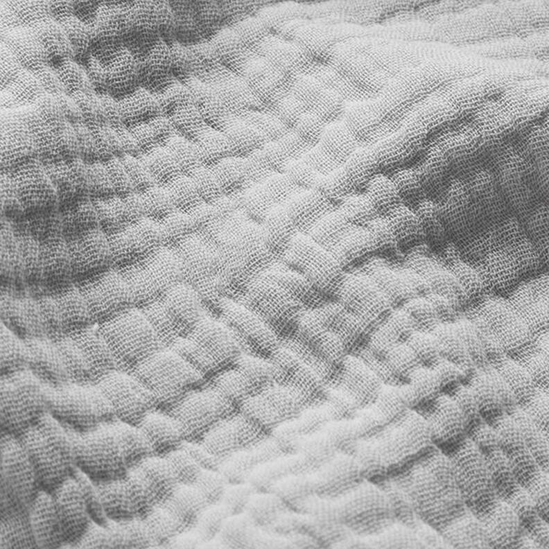 GOTS Triple-Layer Cotton Muslin – light grey,  image number 3