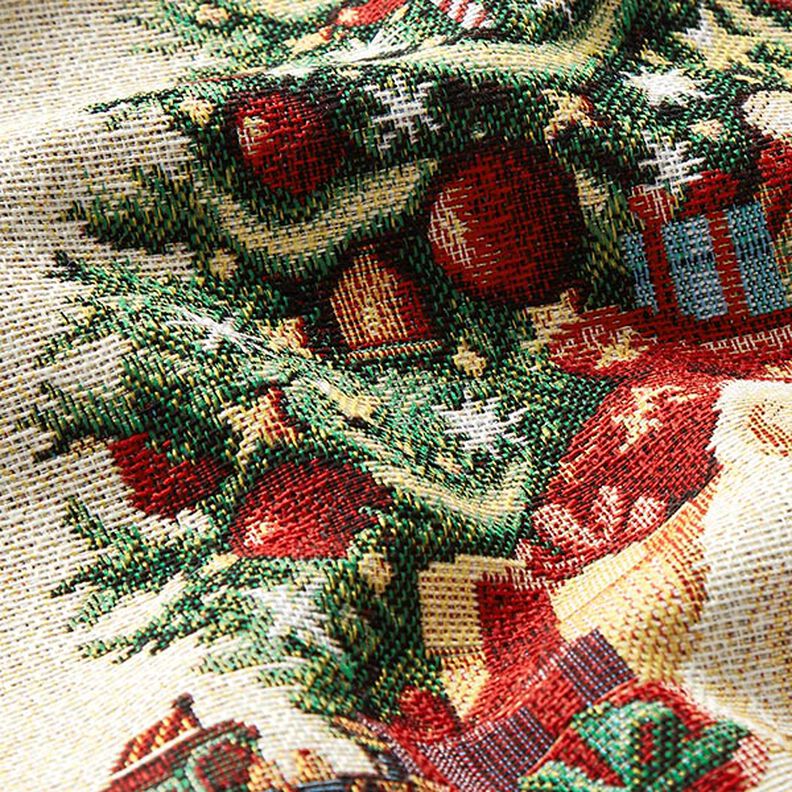 Decorative Panel Tapestry Fabric Holiday Dog – light beige/red,  image number 2