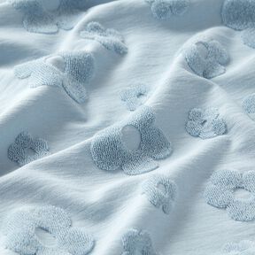 terry cloth jersey Flowers – silver blue, 