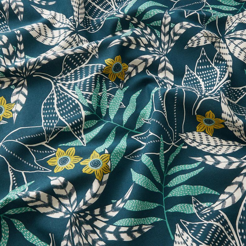 Decor Fabric Half Panama jungle – midnight blue/peppermint,  image number 2