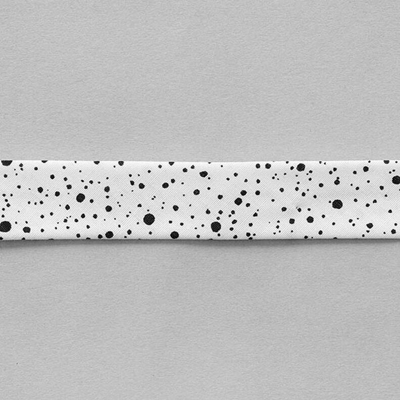Splodges Bias Tape [ 20 mm ] – white/black,  image number 2