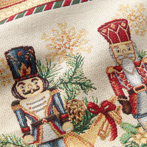 Decorative Panel Tapestry Fabric Nutcracker Duo – carmine/light beige, 