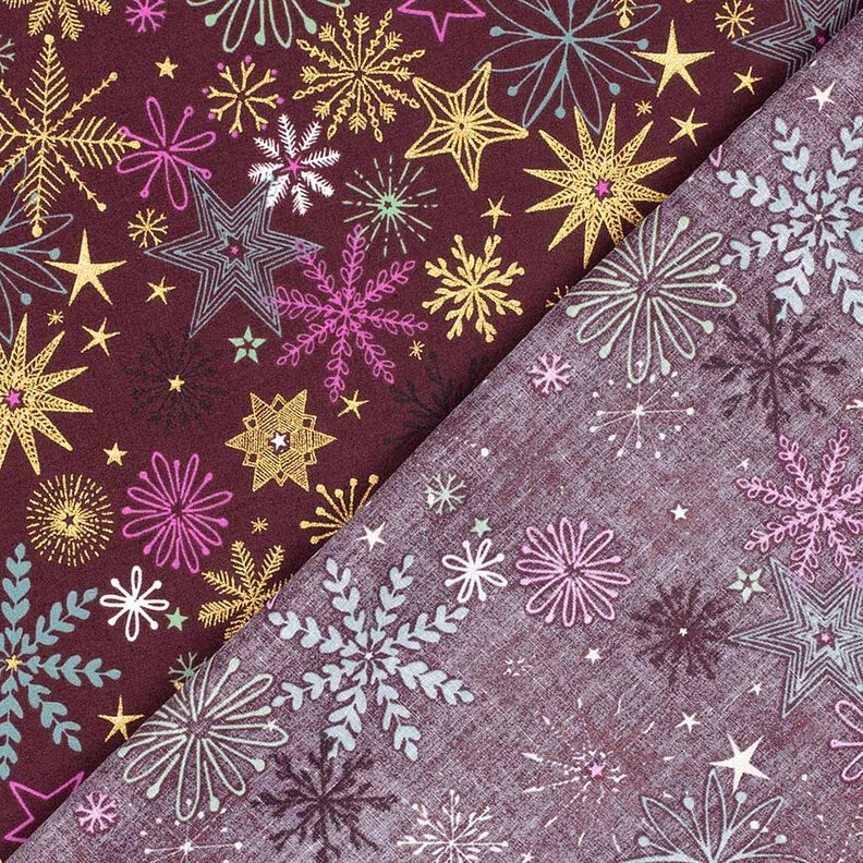 Cotton Poplin Star Mix – burgundy/gold,  image number 4