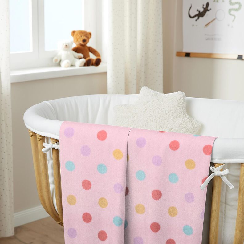 Cosy Fleece colourful dots – light pink, image number 6