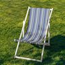 Outdoor Deckchair fabric Longitudinal stripes 44 cm – indigo/beige,  thumbnail number 4