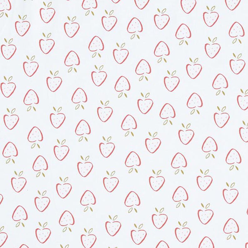Cotton Jersey Stylised Strawberries – white/pink,  image number 1