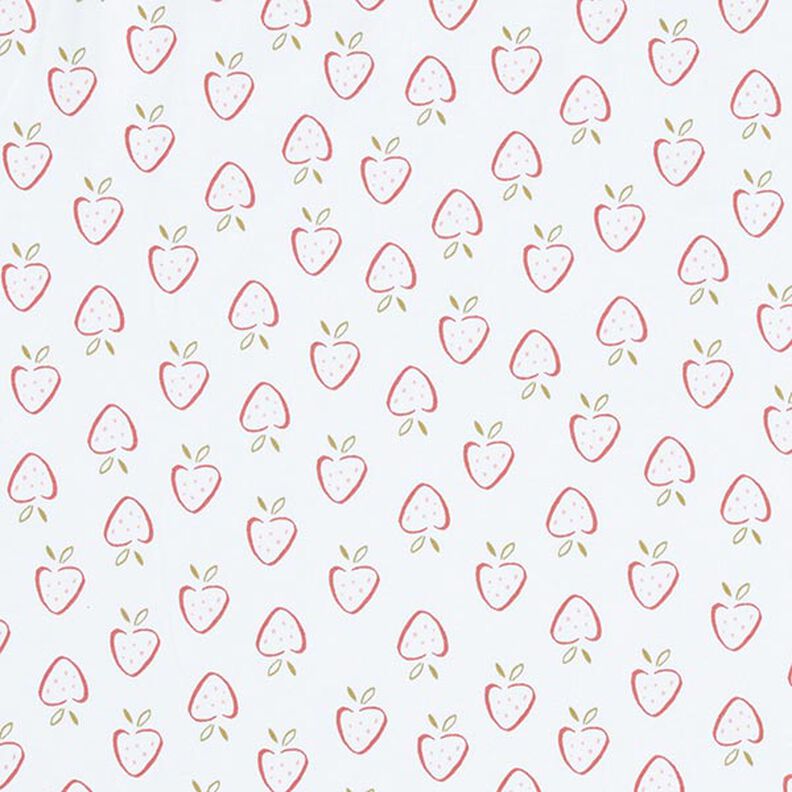 Cotton Jersey Stylised Strawberries – white/pink, image number 1