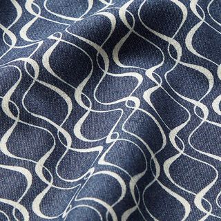 Wavy Lines Stretch Denim – denim blue, 