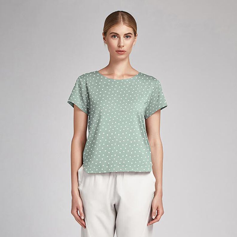 Scattered hearts organic cotton poplin – reed,  image number 6