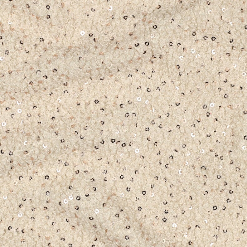 Knit Bouclé Sequins Plain | Poppy Fabrics – cashew,  image number 3