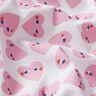 Cotton Cretonne Hearts with Eyes – white/pink,  thumbnail number 2