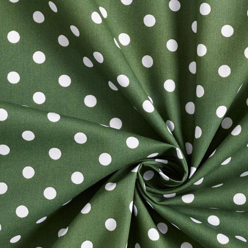 Cotton Poplin Large Dots – dark green/white,  image number 5