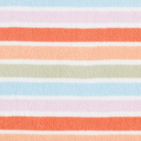 Anti-Pilling Fleece colourful stripes – white, 
