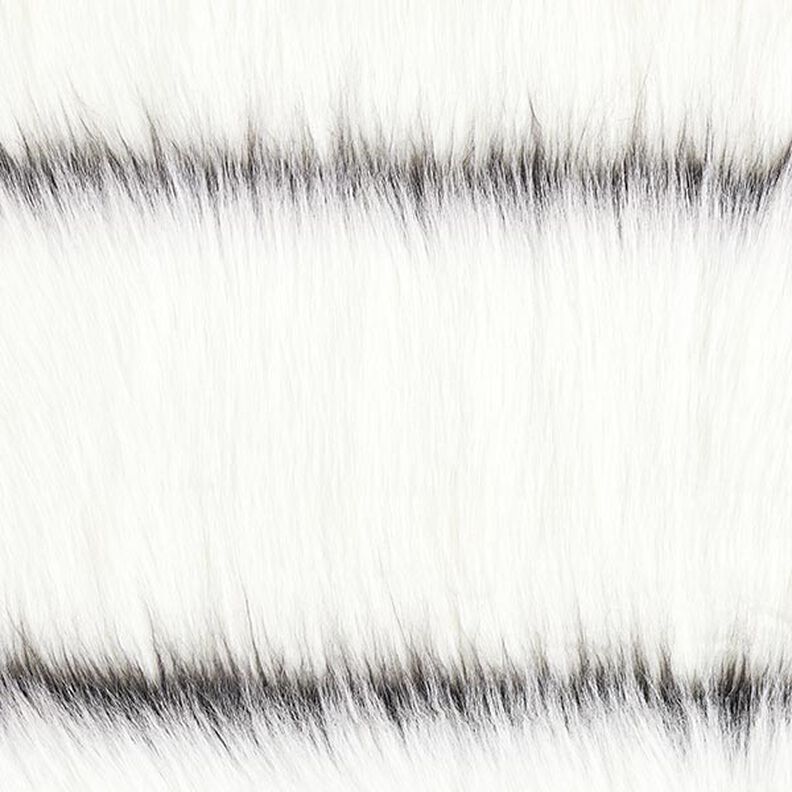Faux Fur Horizontal stripes – offwhite/black,  image number 1