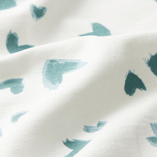 Cotton Jersey painted hearts – offwhite/reed, 