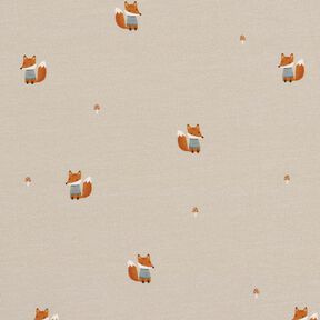 GOTS French Terry Fox with jumper Digital Print – almond, 