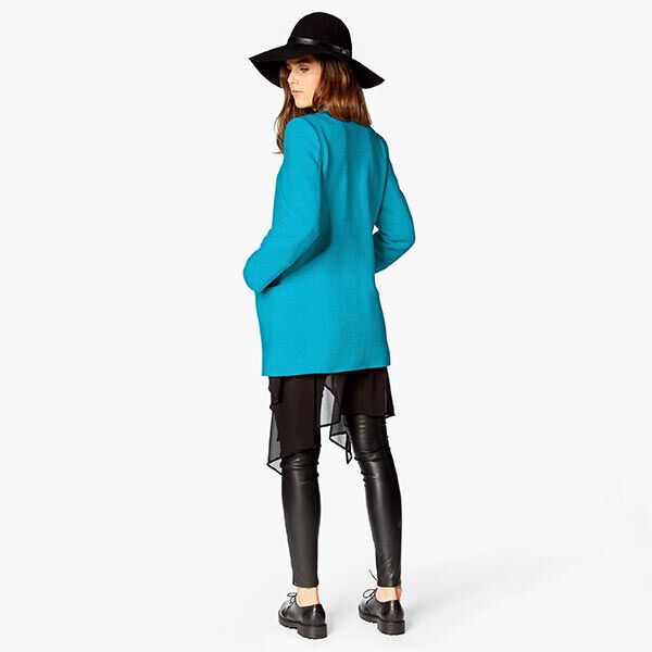 plain wool blend coat fabric – turquoise,  image number 5