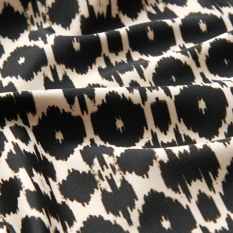Swimsuit fabric abstract leopard print – black/cashew,  image number 2