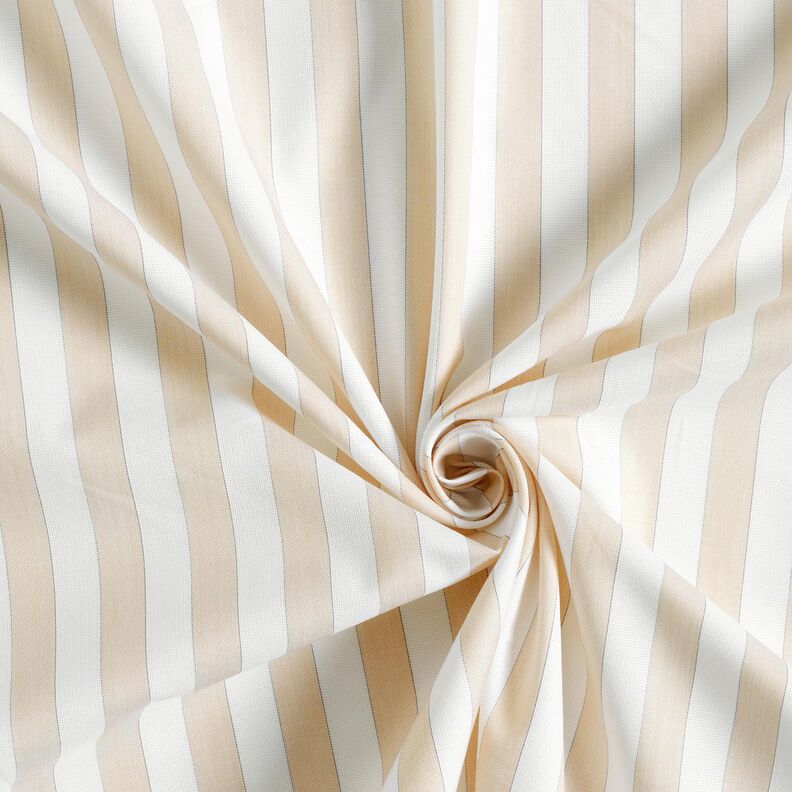 Striped cotton fabric – white/cashew, image number 3