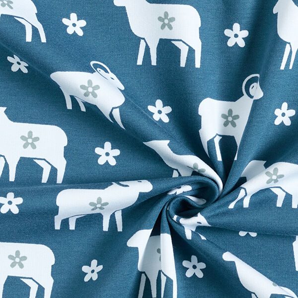 Aries Cotton Sweatshirt Fabric – blue,  image number 3