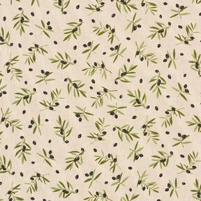 Decor Fabric Half Panama Black Olives – natural, 