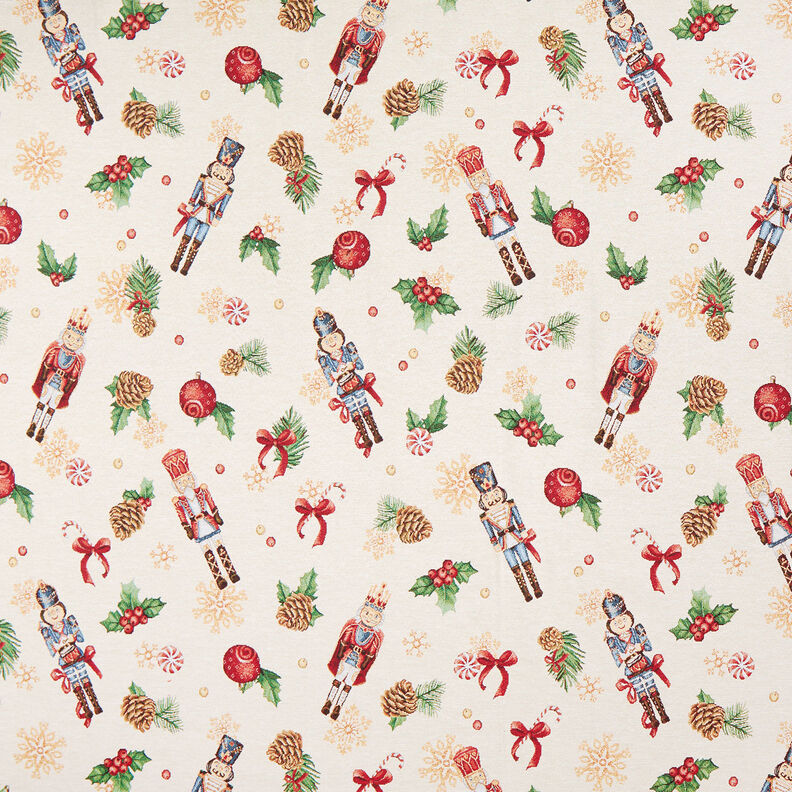 Decor Fabric Tapestry Fabric festive nutcrackers – light beige/red,  image number 1