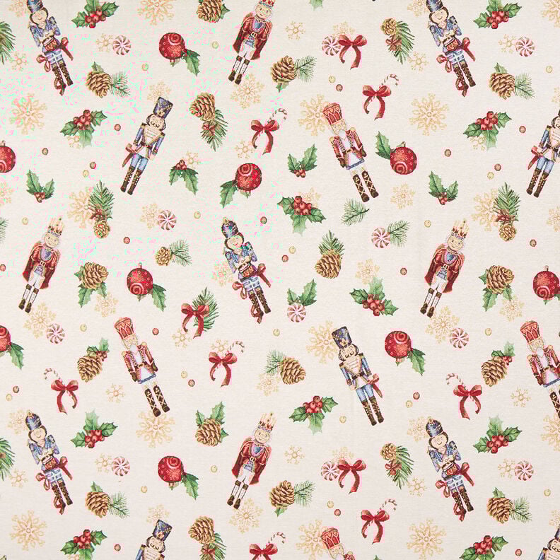 Decor Fabric Tapestry Fabric festive nutcrackers – light beige/red, image number 1