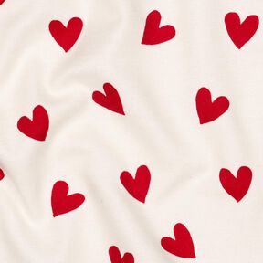 Cotton Flannel hearts | Poppy Fabrics – ivory/carmine, 