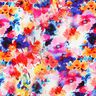 viscose fabric colourful watercolor flowers digital print – intense pink/blue lilac,  thumbnail number 1