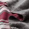 Coat fabric with checked fur backing – burgundy/slate grey,  thumbnail number 5