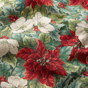 Decor Fabric Tapestry Fabric two-tone poinsettias – light beige/red, 