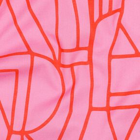 Cotton voile Town | Nerida Hansen – pastel violet/fire red, 