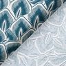 Cotton Cretonne Abstract leaves – ocean blue/ivory,  thumbnail number 4