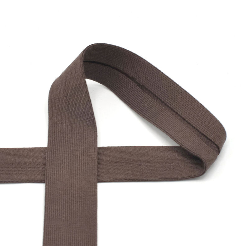 Bias binding Cotton Jersey [20 mm] – black brown,  image number 1