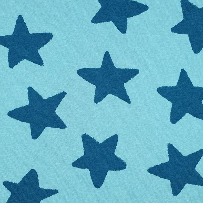 Comfy Sweatshirt stars | Poppy Fabrics – brilliant blue/ocean blue, image number 1