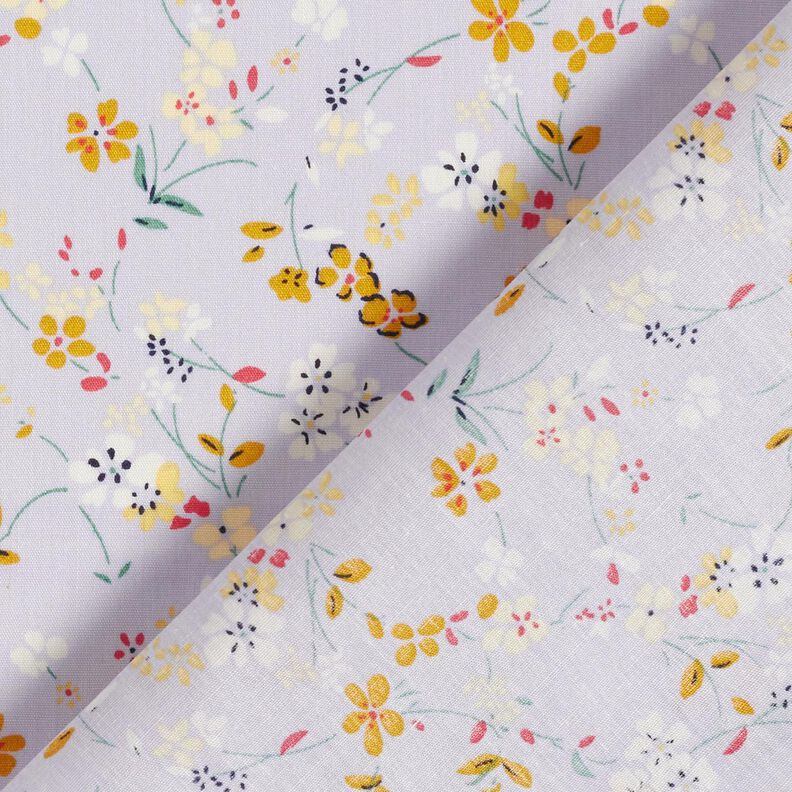Delicate flowers cotton poplin – pastel mauve/curry yellow,  image number 4