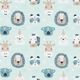 Cotton Poplin Party Animals – aqua blue,  thumbnail number 1