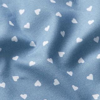 Scattered hearts organic cotton poplin – light wash denim blue, 