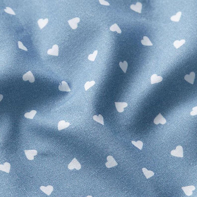 Scattered hearts organic cotton poplin – light wash denim blue,  image number 2