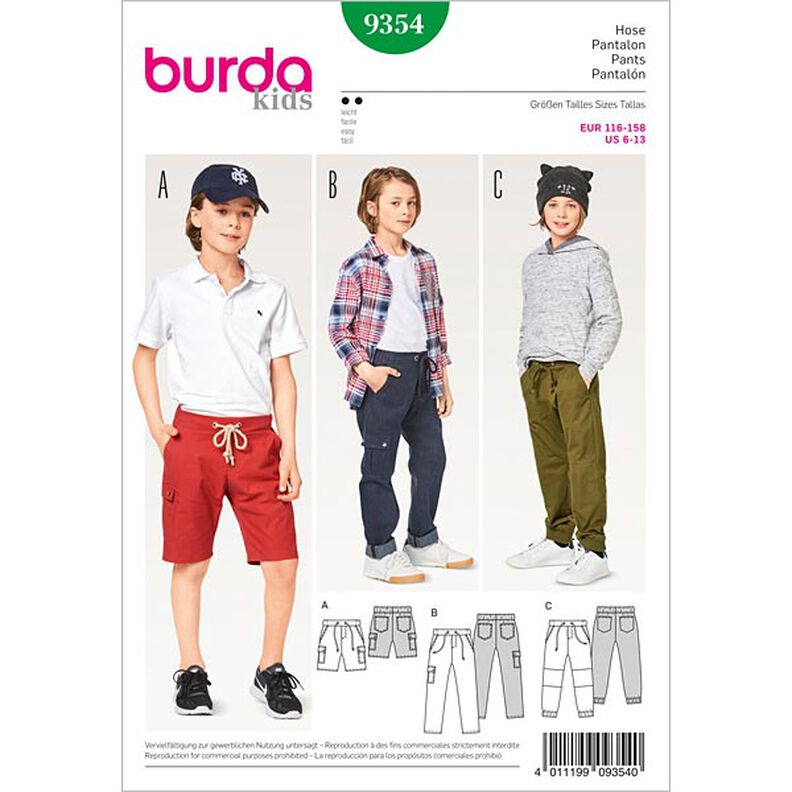 Kids-Trousers/Pants | Shorts, Burda 9354 | 116 - 158,  image number 1