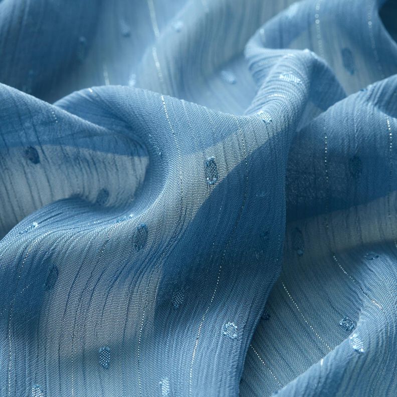 Metallic pinstripe chiffon dobby – brilliant blue/metallic silver,  image number 2