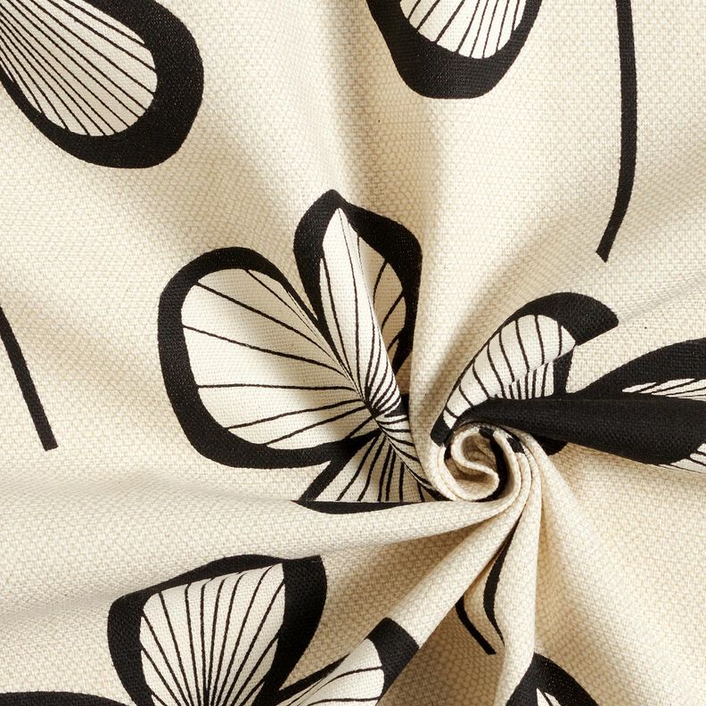 Decor Fabric Half Panama abstract clover &ndash; natural/black,  image number 3